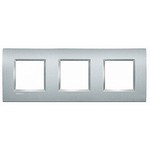 Рамка LivingLight, алюминий, прямоугольная форма, немецкий стандарт, 2+2+2 модуля (3-х местная), Bticino