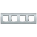 Рамка LivingLight, алюминий, прямоугольная форма, немецкий стандарт, 2+2+2+2 модуля (4-х местная), Bticino