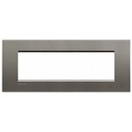 Рамка LivingLight, серый шелк, прямоугольная форма, итальянский стандарт, 7 модулей, Bticino