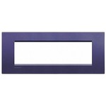 Рамка LivingLight, синий шелк, прямоугольная форма, итальянский стандарт, 7 модулей, Bticino