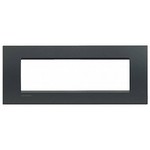 Рамка LivingLight, антрацит, прямоугольная форма, итальянский стандарт, 7 модулей, Bticino